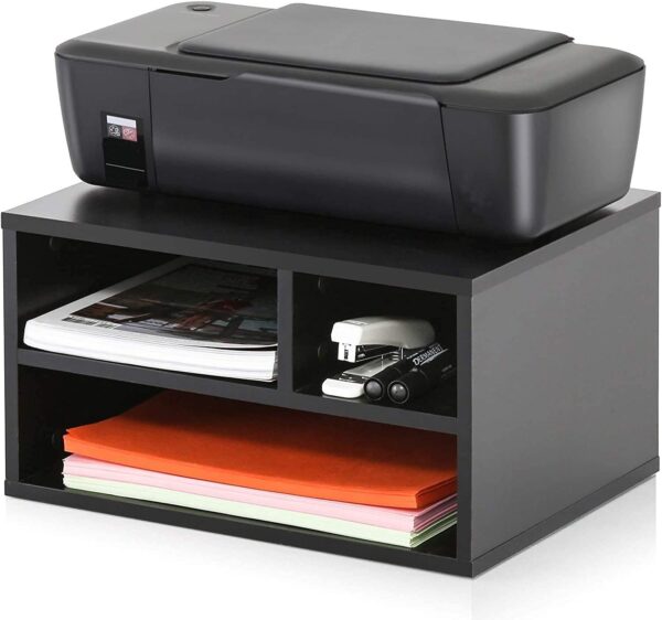 Tree House Printer Stands with Storage, Workspace Desk Organizers for Home & Office, Black